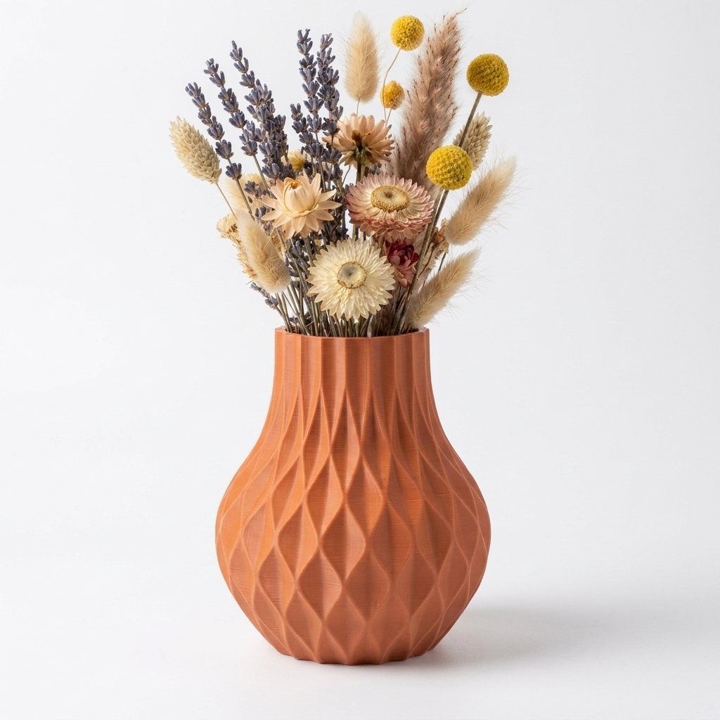 Diamond Bloom Vase Terracotta
