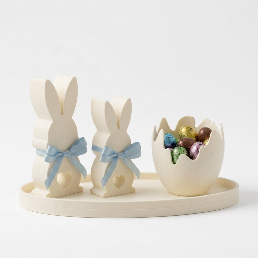 Easter Bunny Decor Set Cream