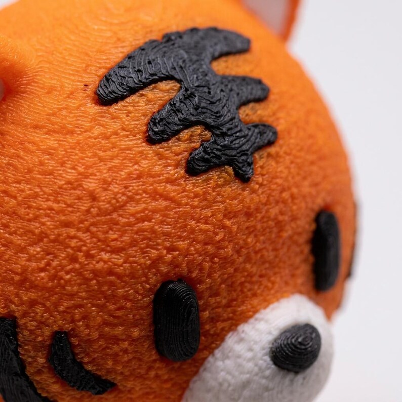 Fuzzy Skin Tiger Figurine and stand