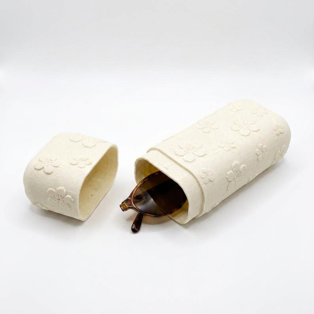 Floral Sunglasses Case Cream