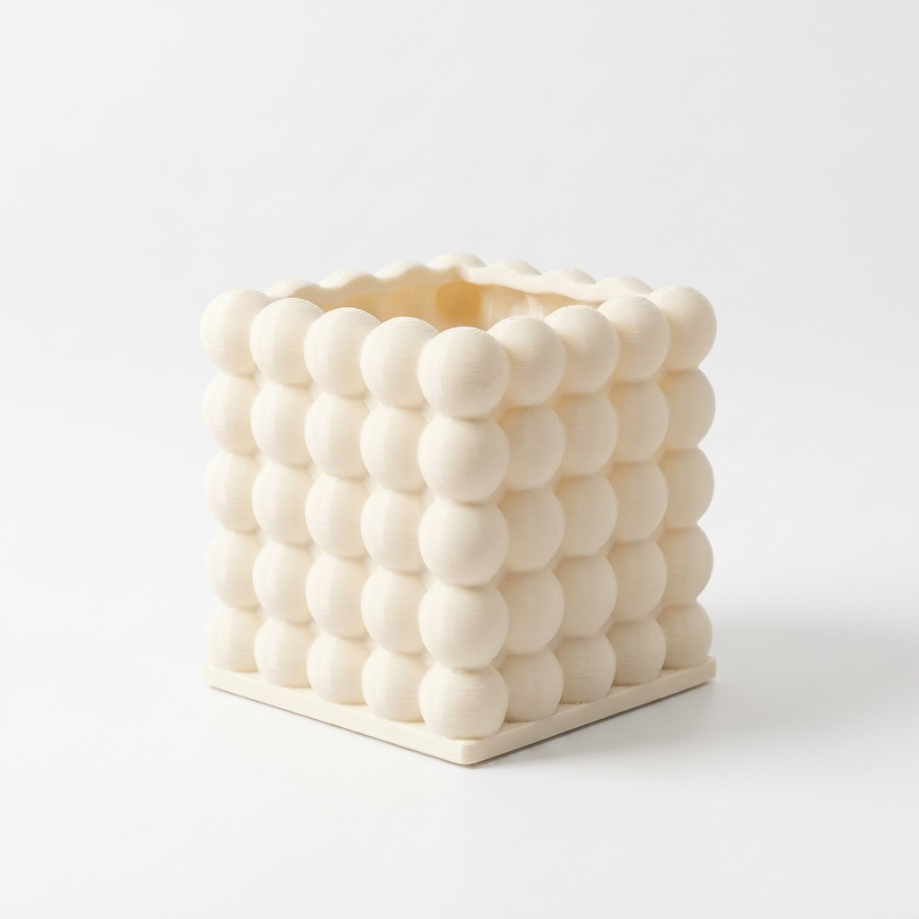 Bubble Cube Planter Cream