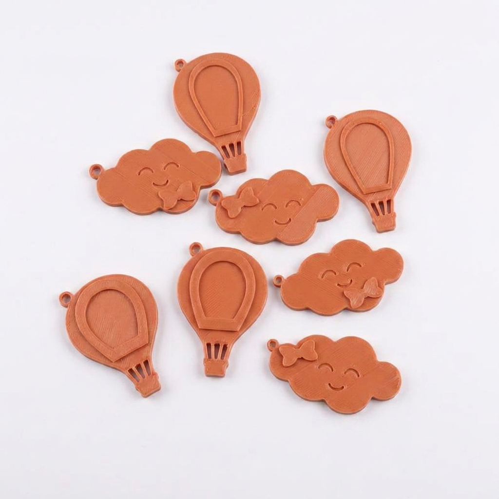 Hot Air Balloon Keychains Terracotta