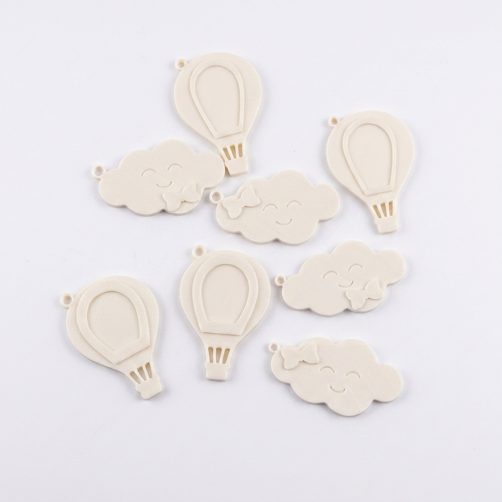 Hot Air Balloon Keychains Cream