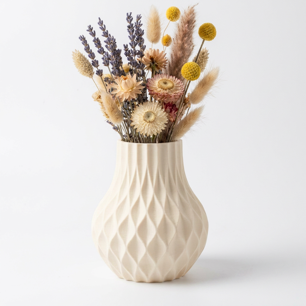Diamond Bloom Vase Cream