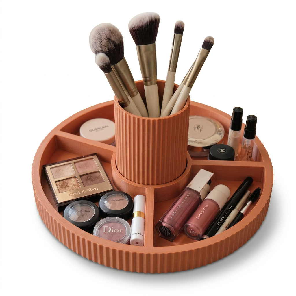 Ribbed Modular Vanity Tray Terracotta