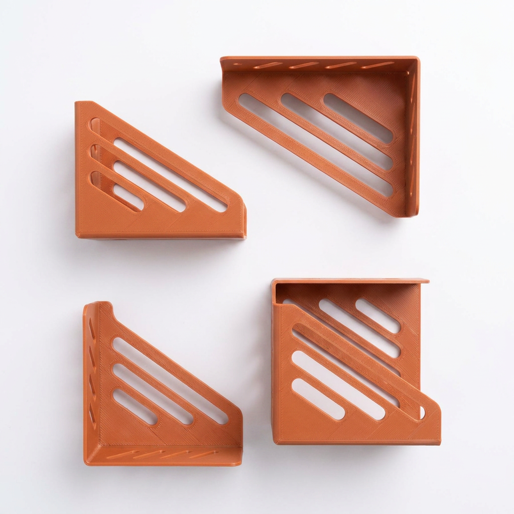 Double-Rotation Shelf Brackets Terracotta