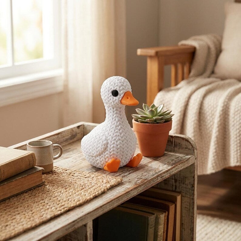 Knitted Look Goose Figurine detail