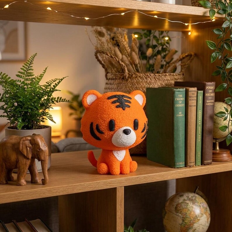 Fuzzy Skin Tiger Figurine detail