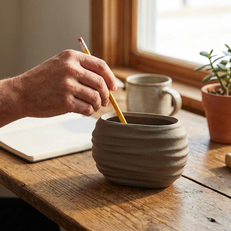 Modern Japandi Pencil Holder detail