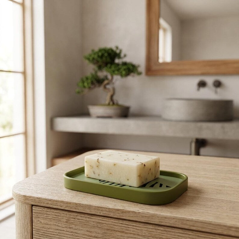 Ribbed Soap Dish in use
