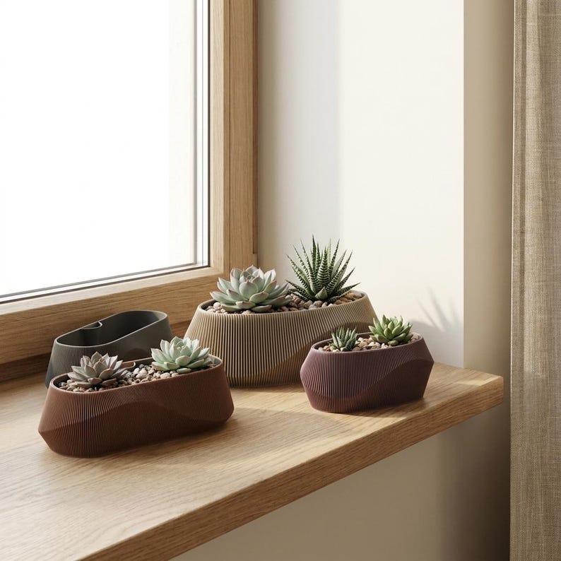 Wave Facade Triple Planters set