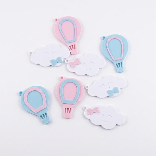 Hot Air Balloon & Cloud Baby Keychains
