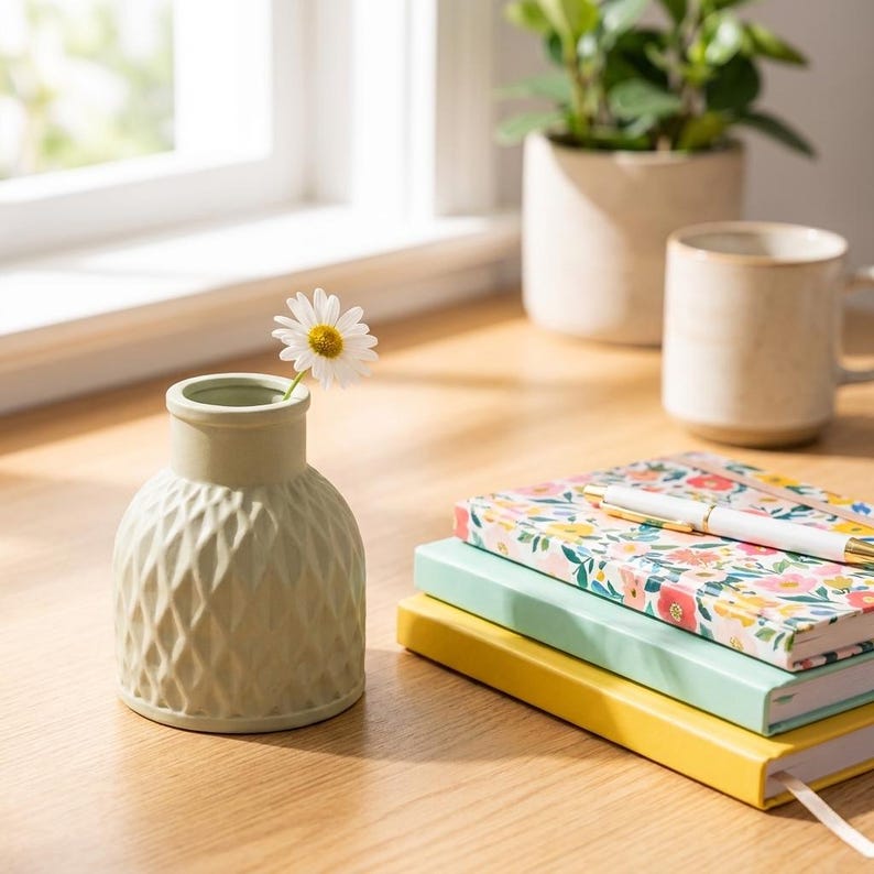 Textured Mini Vase with flowers