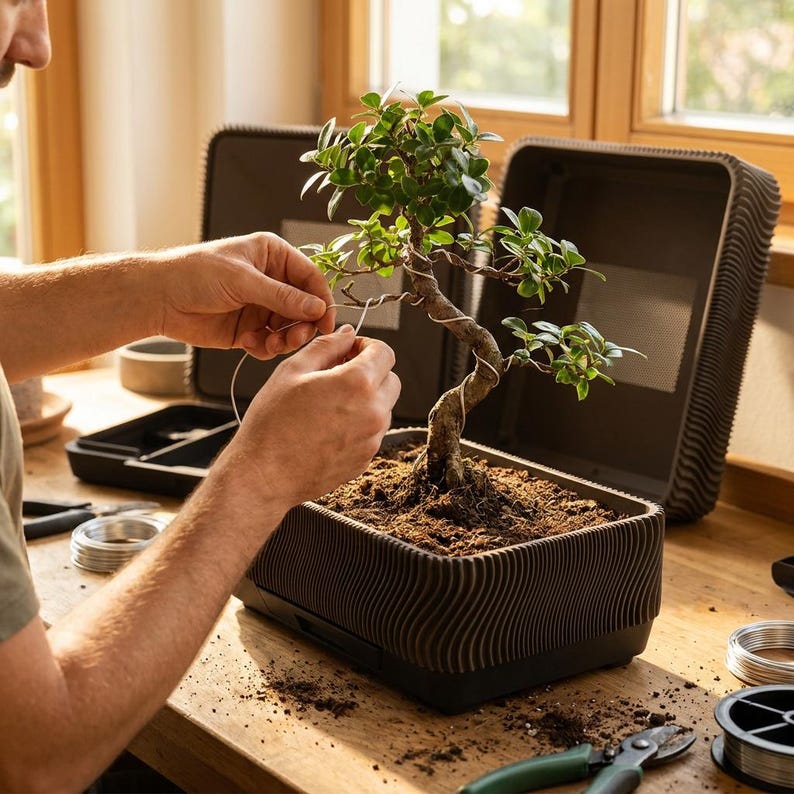 Bonsai Training Pot with tree